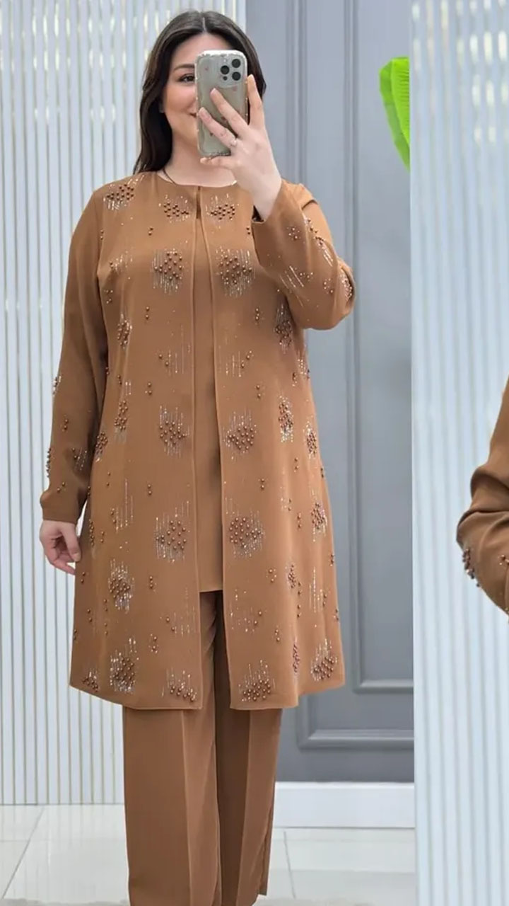 বিস্কিট কালার প্রিমিয়াম Party Dress